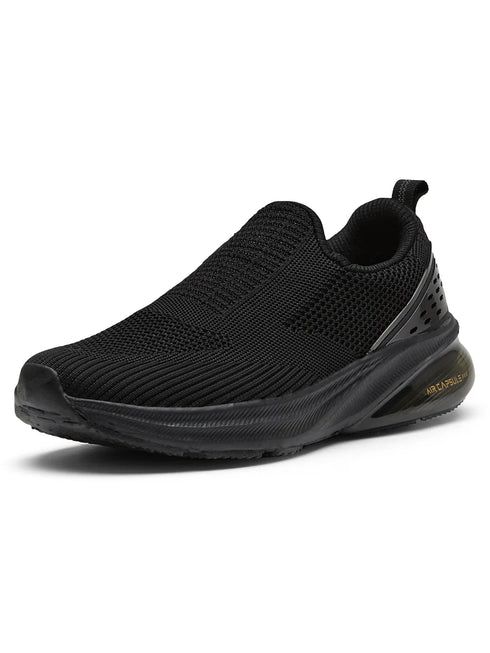 PORIUM Black Men's Walking Shoes